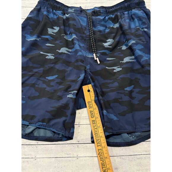 Legends Apparel Mens Active Relay Shorts Size L Blue Camo Unlined 7” Inseam Gym - Picture 9 of 16